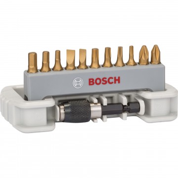 Набор бит Bosch Max Grip PH PZ T S HEX + быстросменный держатель, 12 шт