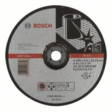 Обдирочный круг BOSCH Expert for Inox, выпуклый 230×6 мм