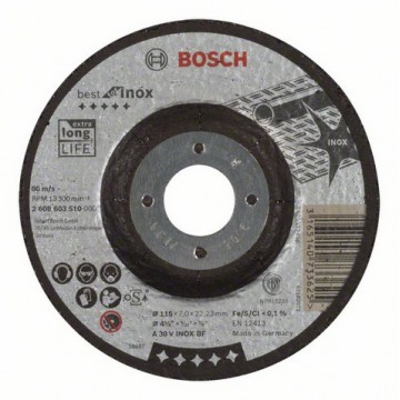 Обдирочный круг BOSCH Best for Inox, выпуклый 115×7 мм