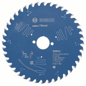 Пильный диск BOSCH Expert for Wood 190×30×2,0-40Т