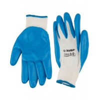 Перчатки ЗУБР МАСТЕР маслостойкие для точных работ, с нитриловым покрытием, размер XL (10)