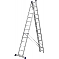 Лестница СИБИН трехсекционная со стабилизатором, 14 ступеней