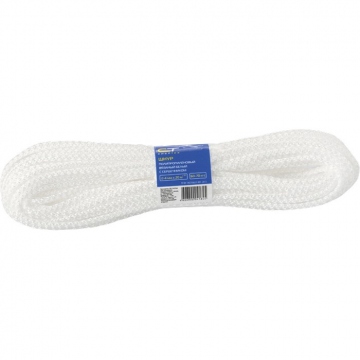 Шнур вязаный полипропиленовый с сердечником, белый, 6 мм, L20 м, 95-110 кгс