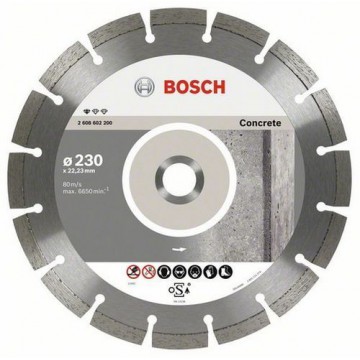 Отрезной алмазный круг по бетону Bosch d300х22,23 мм