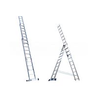 Лестница стремянка алюминиевая трехсекционная АЛЮМЕТ 3х8