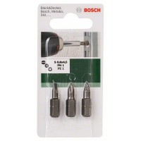 Набор из 3 бит Bosch Standard 25мм S0,6x4,5 PH1 PZ1