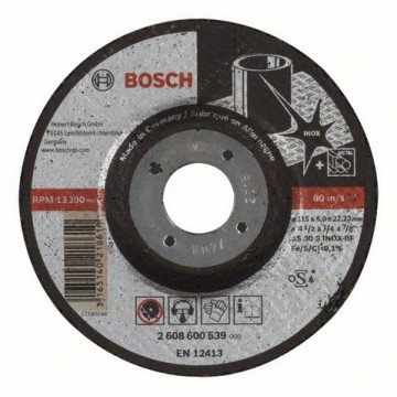 Обдирочный круг BOSCH Expert for Inox, выпуклый 115×6 мм
