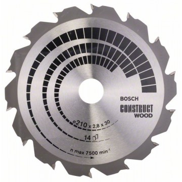 Пильный диск BOSCH Construct Wood 210×30 мм 14 зубьев