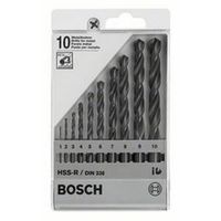 Набор сверл по металлу BOSCH HSS-R 1-10 мм, 10 шт.