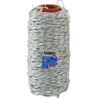 Фал плетёный капроновый СИБИН 16-прядный с капроновым сердечником 6 мм 100 м 650 кгс