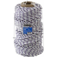 Фал плетёный полипропиленовый СИБИН 16-прядный с полипропиленовым сердечником 6 мм 100 м 320 кгс